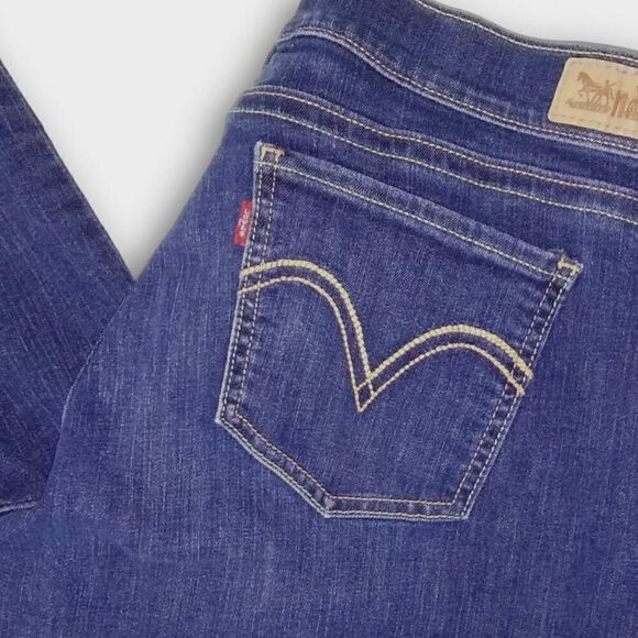 Levis Womens 528 Curvy‎ Skinny Sz 17M Jr Dark Blue Stretch Teen Girls - Picture 4 of 6